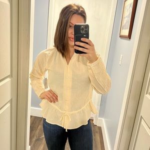 Time and Tru / Size small / Yellow and white pinstripe long sleeve top
